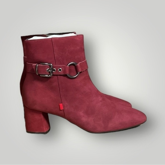 🌻NEW Marc Joseph Rouge Nubuck Suede "Madison" Bootie Women's Size 10 - Picture 3 of 13